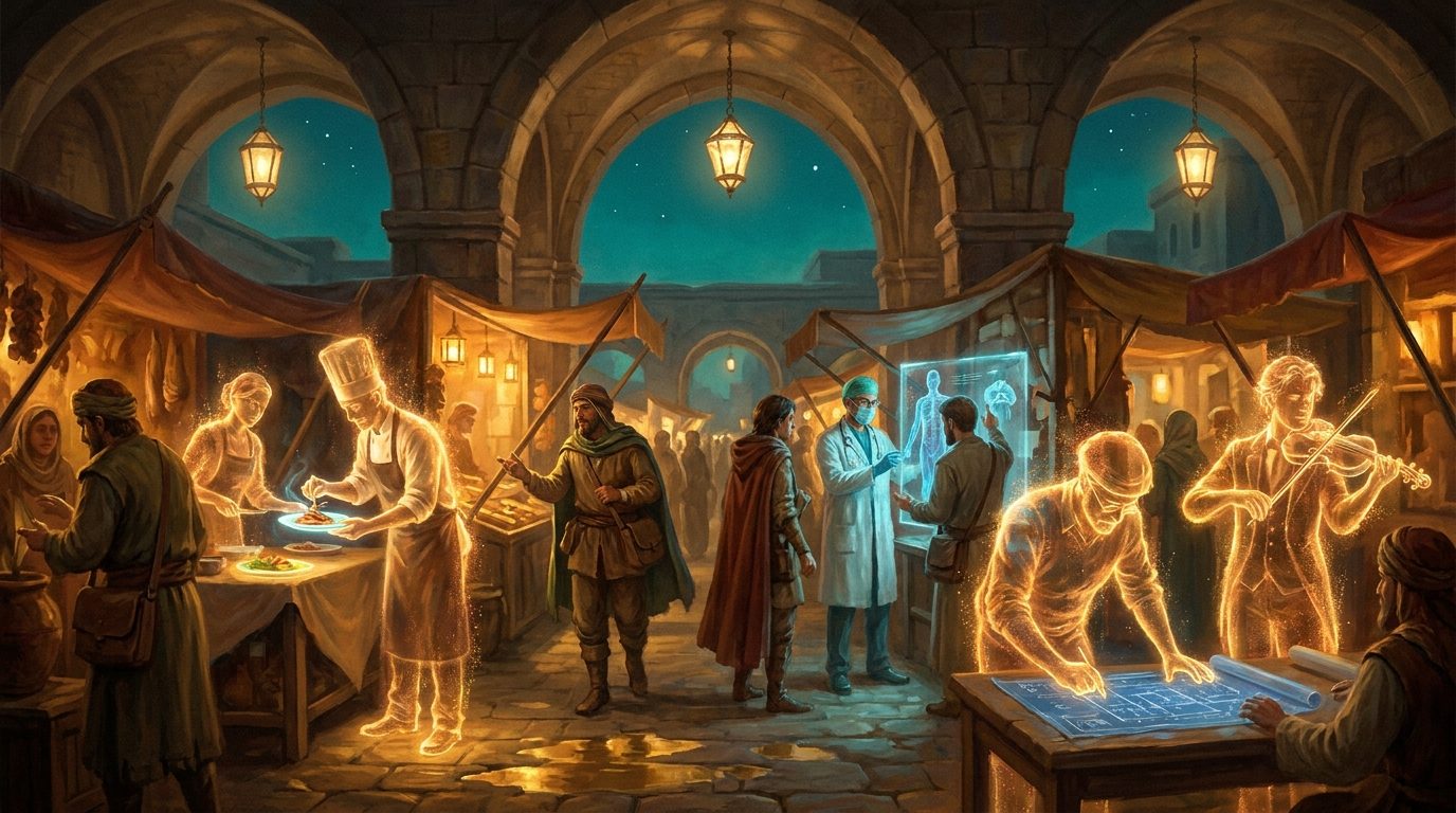 Bazar noturno de especialistas sintéticos de luz